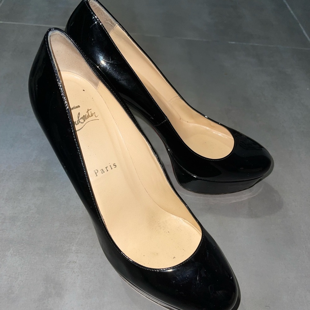 Christian Louboutin Black Dirditta Patent Leather Platform Pumps